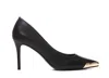 Versace Jeans Couture Black Leather Pumps In Black