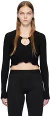 Versace Jeans Couture Black Ruffled Top In E899 Black