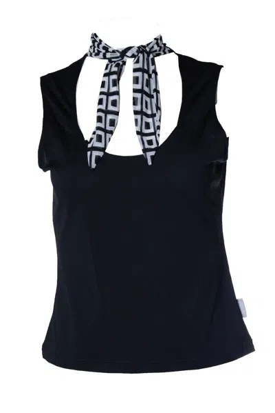 Versace Jeans Couture, Black Scarf Top