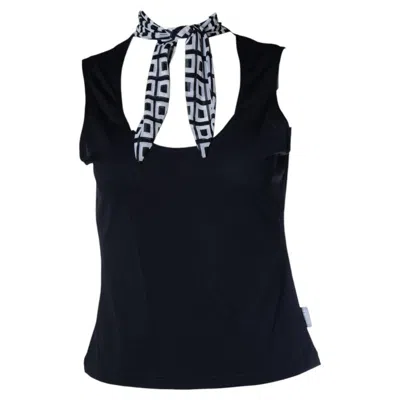 Pre-owned Versace Jeans Couture , Black Scarf Top