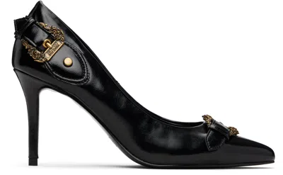 Versace Jeans Couture Black Scarlett Baroque Buckle Heels