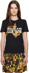 Versace Jeans Couture Black Screen-printed Cotton Jersey T-shirt In Black
