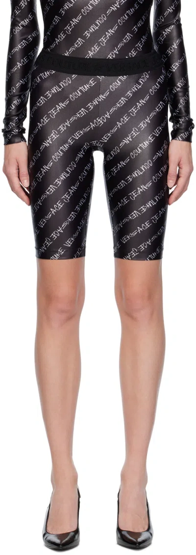 Versace Jeans Couture Black Signature Shorts In E899 Black