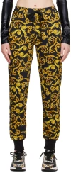 Versace Jeans Couture Black Sketch Couture Lounge Pants In Eg89 Black/gold