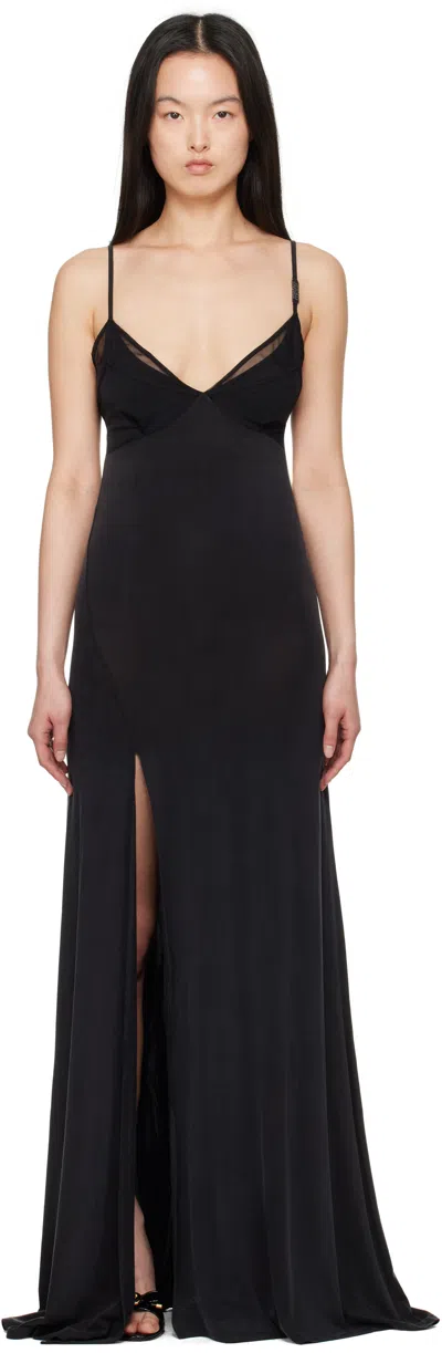 Versace Jeans Couture Black Slip Maxi Dress