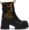 Versace Jeans Couture Black Sophie Chain Couture Chelsesa Boots In Multi