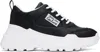 Versace Jeans Couture Black Speedtrack Sneakers In Schwarz