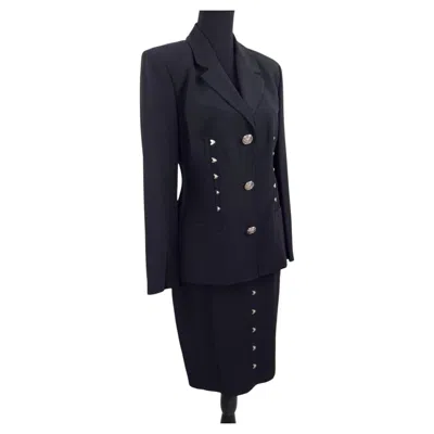 Pre-owned Versace Jeans Couture Black Suit With Studs, Year 1995