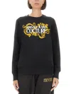 Versace Jeans Couture Black Sweatshirt With Bold Logo Graphic In Black