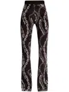 Versace Jeans Couture Chain-print Flared Trousers In Black