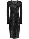 Versace Jeans Couture Long-sleeves Embellished Mesh Midi Dress In Black