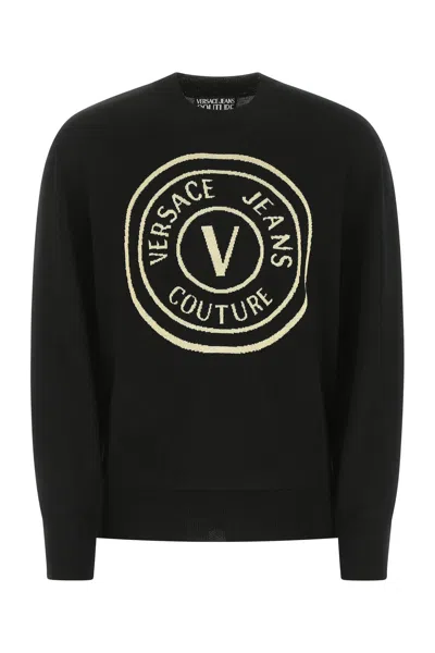 VERSACE JEANS COUTURE BLACK WOOL SWEATER