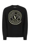 Versace Jeans Couture Round Emblem Wool Sweater In K42