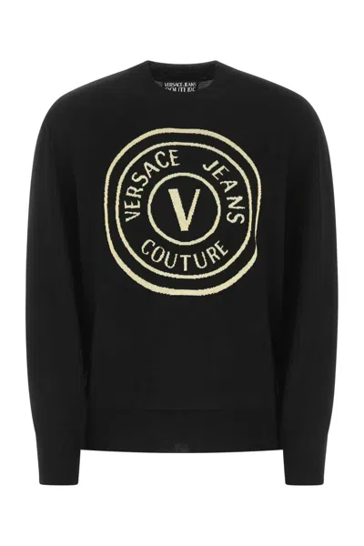 VERSACE JEANS COUTURE BLACK WOOL SWEATER