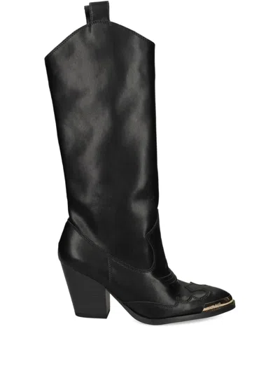 Versace Jeans Couture Block-heel Boots In Black