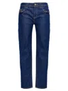 Versace Jeans Couture 'judy' Denim Trousers Featuring Contrast Stitching In Blue