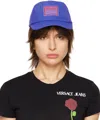 Versace Jeans Couture Blue Piece Number Cap In E206 Klein