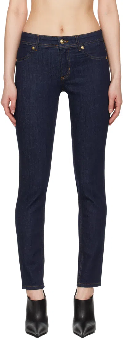 Versace Jeans Couture Blue Two-pocket Jeans In 904 Deep Blue