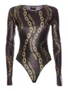 Versace Jeans Couture Chain Couture Bodysuit In Negro
