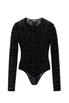 Versace Jeans Couture Body With Logo And Velvety Finish In Black