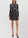 Versace Jeans Couture Bodysuit In Chain Print And Pleated Skirt In Multi