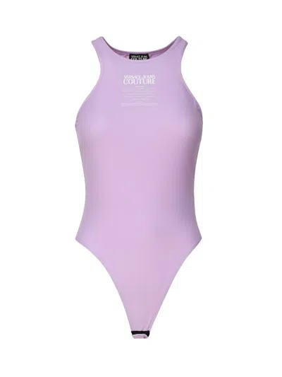 Versace Jeans Couture Warranty Logo Bodysuit In Purple
