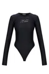 Versace Jeans Couture Bodysuit With Shimmering Sequins In Black
