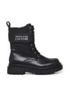 Versace Jeans Couture Black Logo Drew Boots In Black