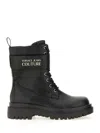 Versace Jeans Couture Black Logo Drew Boots In Black