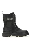 Versace Jeans Couture Black Logo Drew Boots In Black