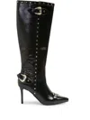 Versace Jeans Couture Ssense Exclusive Black Hardware Boots In Black