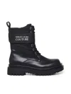 Versace Jeans Couture Black Logo Drew Boots In Black