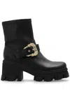 Versace Jeans Couture 'sophie' Block Heel Ankle Boots In Black