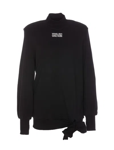 VERSACE JEANS COUTURE BOW TIE EMBROIDERED LOGO SWEATSHIRT
