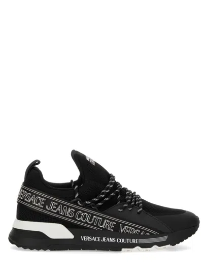 Versace Jeans Couture Breathable Upper Dynamic Sneakers In Black