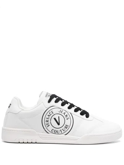 Versace Jeans Couture Brooklyn V-emblem Sneakers In White