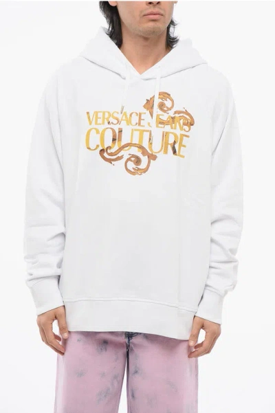 Versace Jeans Couture Brushed Cotton Hoodie With Printed Logo