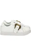 Versace Jeans Couture Buckle-detail Sneakers In White