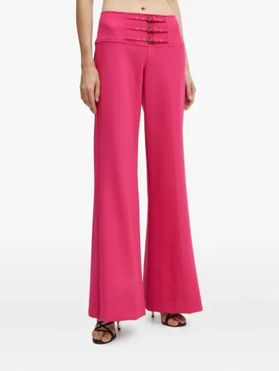 Versace Jeans Couture Buckle-detail Trousers In Pink