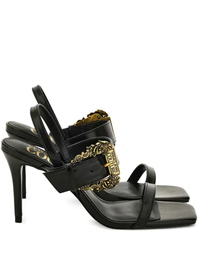 Versace Jeans Couture Buckle-embellished Heeled Sandals In Multi