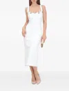 Versace Jeans Couture Buckle-embellished Midi Dress In White