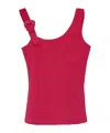 Versace Jeans Couture Buckle-embellished Ribbed Tank Top In Pink