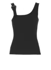 Versace Jeans Couture Buckle-embellished Ribbed Top In Black