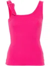 Versace Jeans Couture Baroque-buckle Ribbed Tank Top In Pink