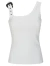 Versace Jeans Couture Buckle-detailed Ribbed Tank Top In White