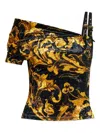 Versace Jeans Couture Buckle-strap Top In Black