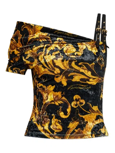 Versace Jeans Couture Buckle-strap Top In Black