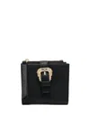 Versace Jeans Couture Buckled Faux-leather Wallet In Black