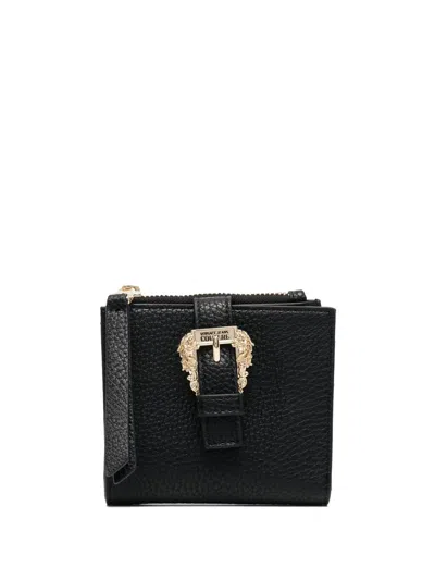 Versace Jeans Couture Buckled Faux-leather Wallet In Black
