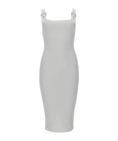 Versace Jeans Couture Buckled Strap Bodycon Dress In Gray